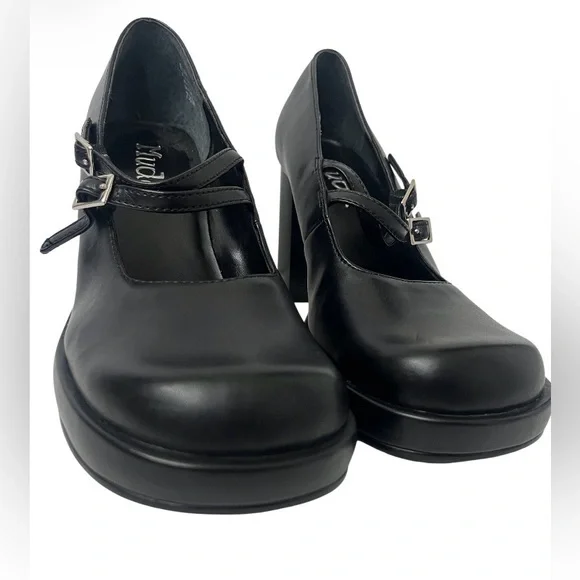 Y2K Mudd Women's Black Mary Jane Platform Heels - Size 7.5 - Picture 9 of 10